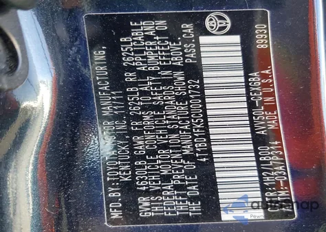 2012 Toyota Camry Hybrid z USA, uszkodzony, nr VIN 4T1BD1FK5CU001732